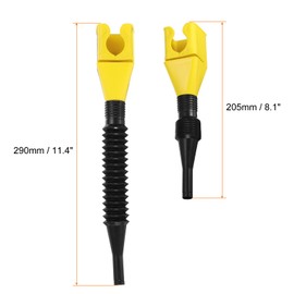 sourcing map 2pcs Flexible Snap Funnel, Universal Plastic Draining Oil Tool Retractable Automotive Fuel Funnel for Cars and Motorcycles, Yellow