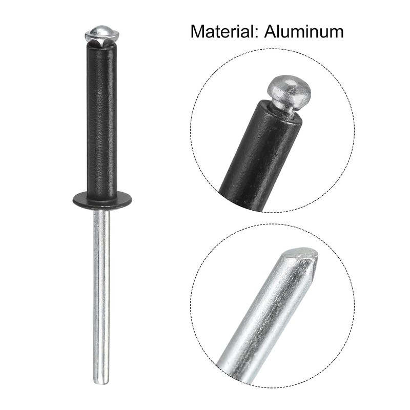 sourcing map Blind Rivets 5 mm x 25 mm Flat