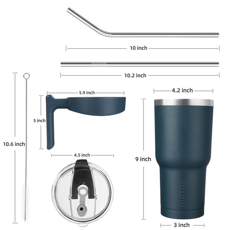 BJPKPK Tumbler With Handle And Straw 40 oz Stainless Steel