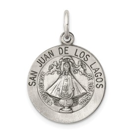 Auriga Fine Jewelry 925 Sterling Silver Antiqued San Juan Los Lagos Medal Pendant (L- 26 mm, W- 16 mm)