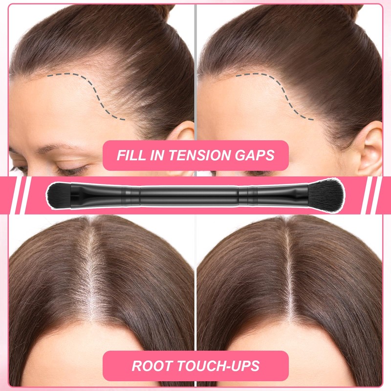 2 Pcs Dual-Ended Hairline Powder Brush, Hairline Concealer Brush Set