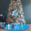 yuboo Teal Blue Christmas Tree Skirt, 48 Inch Sequin Double