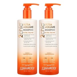 GIOVANNI 2chic Ultra-Volume Shampoo - Daily Volumizing Formula with Papaya & Tangerine Butter, Promotes Weightless Control for Fine Limp Thin Hair, No Parabens, Color Safe - 24 oz (Pack of 2)