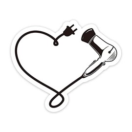 Hair Dryer Sticker, 2 Pack Clear Haircut Stylist Cosmetology Stickers for Laptop Phone Water Bottles Car