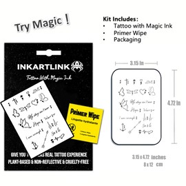 INKARTLINK Semi Permanent Tattoo, small design tattoo, temporary tattoo, magical tattoo lasts 7-15 days, waterproof and non-reflective, unique design (Mini pattern)