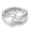 Parmuz 925 Sterling Silver bands Rings for Woman 3 Layer