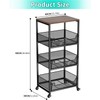 HapiRm HapiRm Fruit Basket Kitchen Cart - 4-Tier Rolling Storage