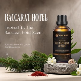 Hotel Diffuser Oil Inspired by The Baccarat Hotel Scent, Luxury Essential Oil for Waterless Diffuser, Crafting Soap & Candle Making Scents 100 ml 3.38 Fl Oz
