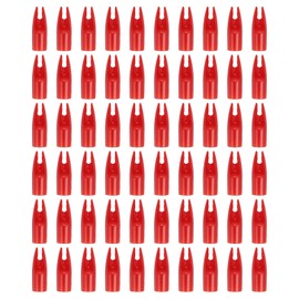 PATIKIL Archery Arrows Nocks 7mm, 60 Pcs Plastic Glue on Arrow Nock Replacement for Hunting Arrows Compound Bow Recurve Bow, Red