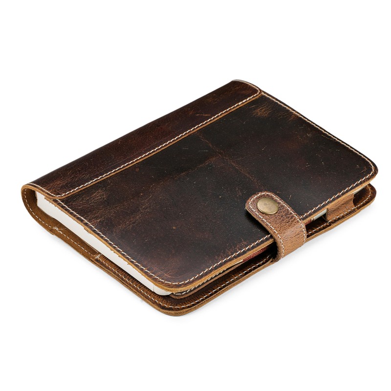 Fausta Refillable Leather Journal for Writing, 256 Pages (8 x