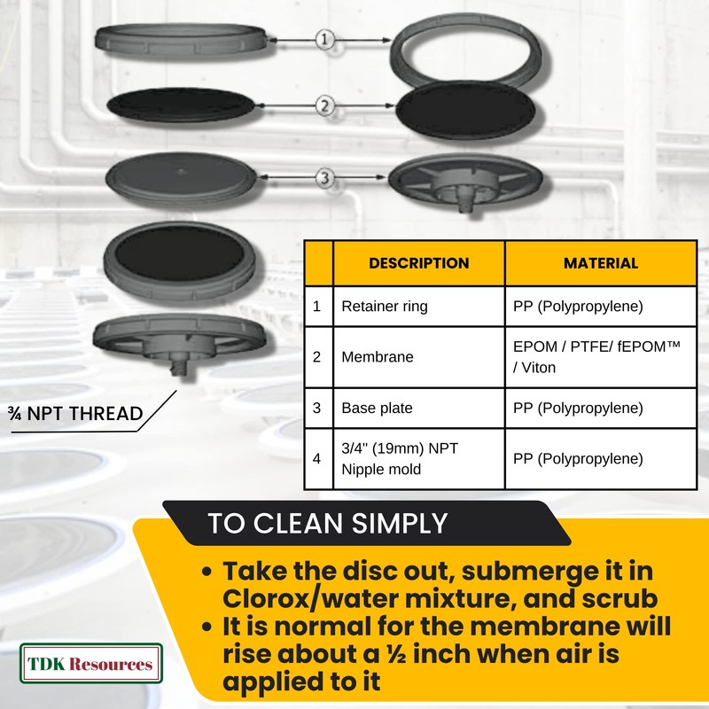 Diamond Pumps 12 Inch Round Disc Air Diffuser Replacement Aerator