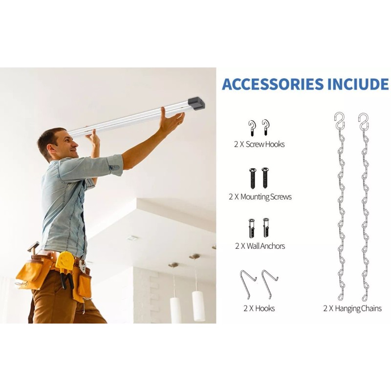 DYMOND 4 FT LED Shop Light Linkable 40W 5000K Daylight