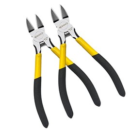 BOOSDEN Wire Cutters,2 Pack,6.5 inch Wire Flush Cutters,Precision Side Cutter,Spring Loaded Cutting Pliers,Small Wire Cutters,Dikes Wire Cutters for Artificial Flowers and Crafting