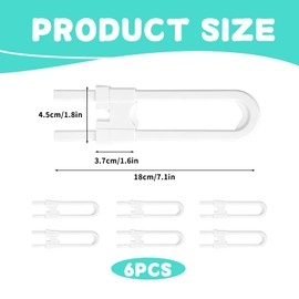 Pack of 6 Child Safety Locks for Cupboard, Reusable, Adjustable U-shaped Cabinet Locks, No Drilling and Screws, Door Lock, Children Baby Safety Locks for Cupboards, Doors, Drawers