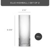 JoyJolt JoyJolt 16oz Fluted Highball Glasses - 2 Ribbed Tall Cocktail Tumblers for Gin, Juice, Water