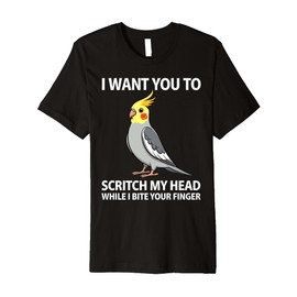 Cute Cockatiel Design for Men Women Parakeet Cockatiel Lover Premium T-Shirt