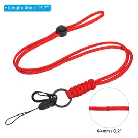 PATIKIL Neck Lanyard with Hook, Badge Lanyards Adjustable Long Strap ID Card Holder Keychains for Badge Holders, Red