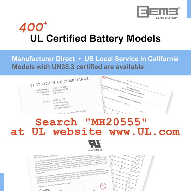 EEMB ER14250 Battery 1/2AA 3.6V Lithium Battery Li-SOCL₂ Non-Rechargeable XL-050F