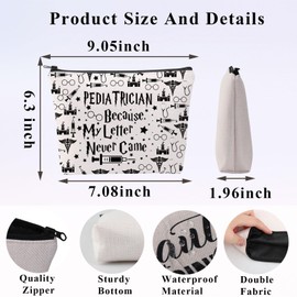 PLITI Pediatrician Gift Pediatrics Doctor Gift Pediatrician Because My Letter Never Came Pediatric Makeup Bag (Pediatrician Letter bagCA)
