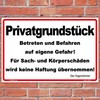 Sign Privatgrundstück Betreten und Befahren Sign 210 x 140 mm