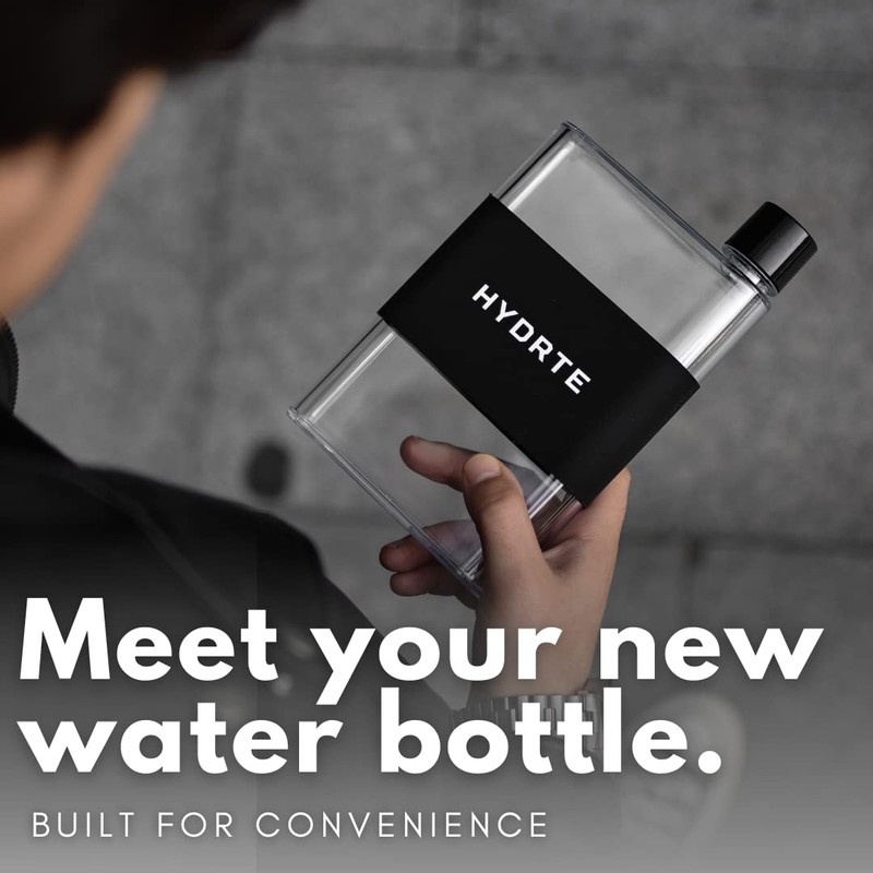 Hydrte | The Flat Water Bottle | Leakproof Flat Water