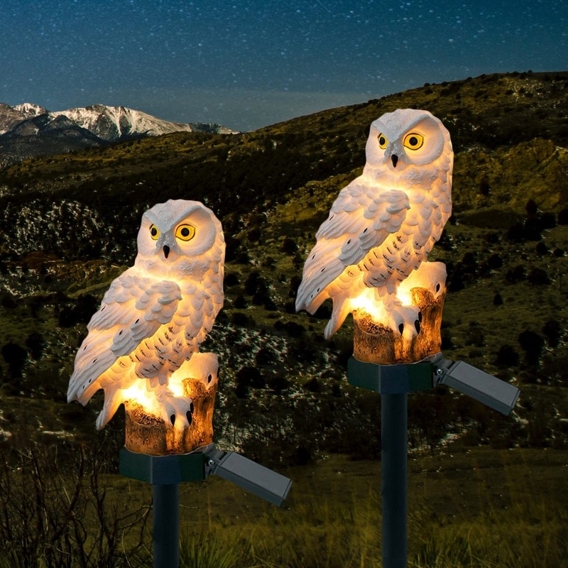 DOUBLE 2 C Solar Garden Light Outdoor, Owl Solar Garden