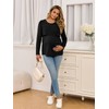Yousify Womens Maternity Shirts Pleated Long Sleeve Layered Breastfeeding Tees