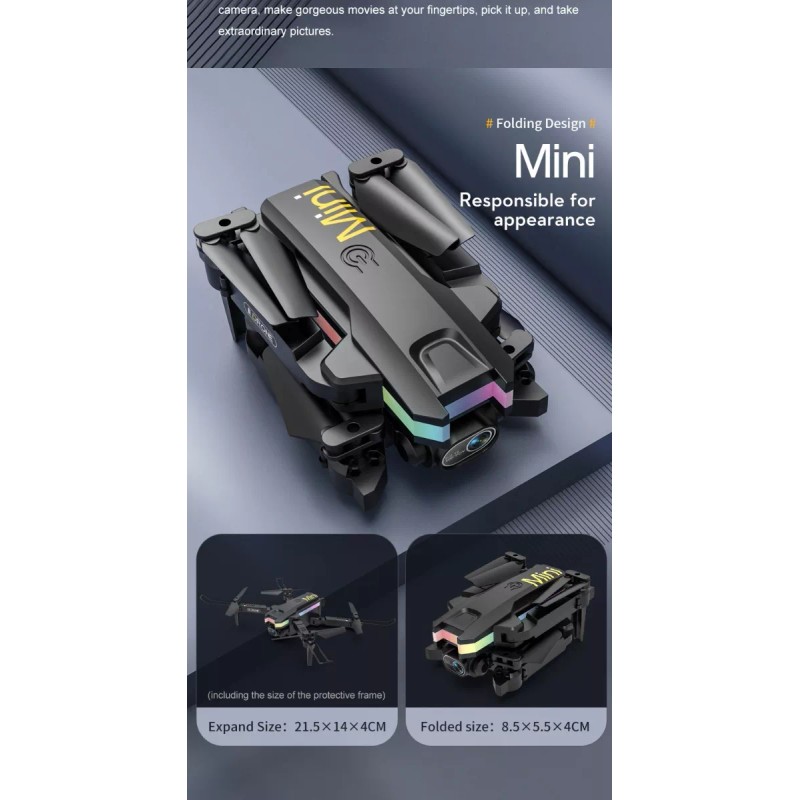 Pmarket Mini Drone Xt8 Frame Rc Plegable Wifi Control De