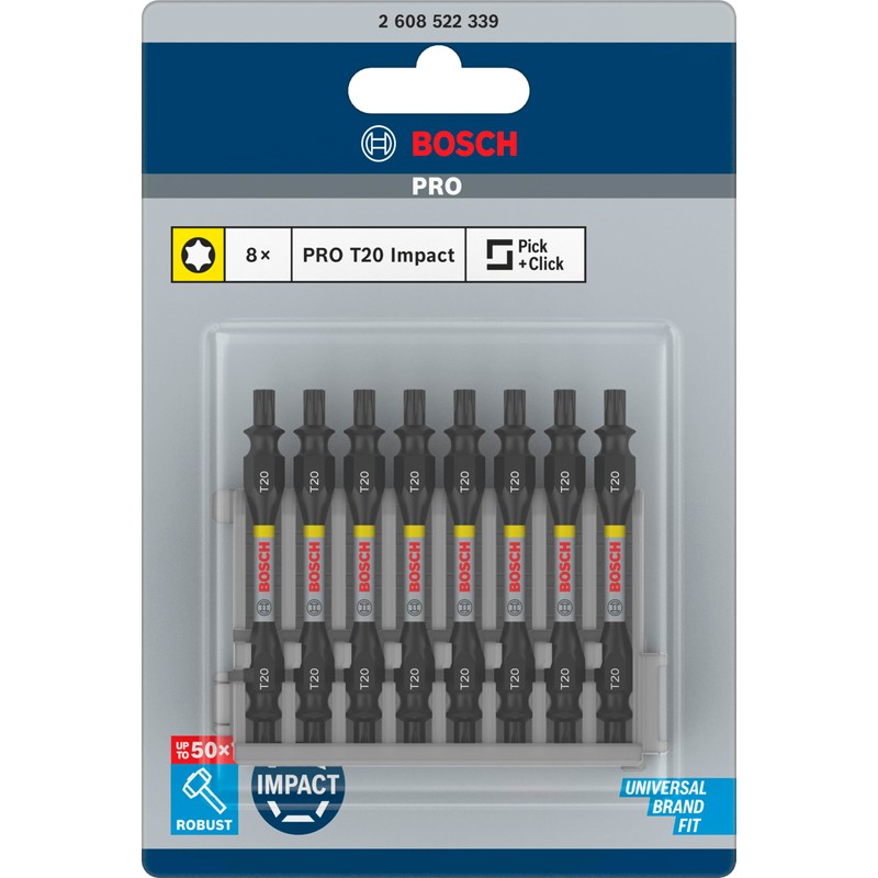 Bosch Professional 8-Piece Double Screwdriver Bit Set Torx (Impact Control,