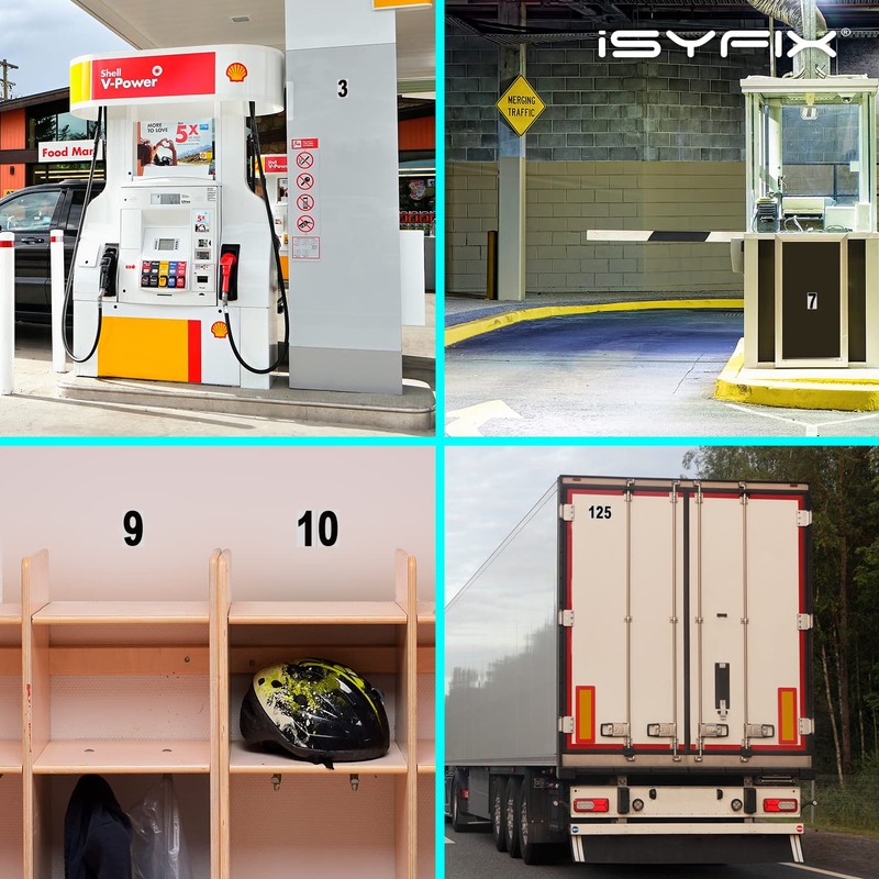 iSYFIX Black Vinyl Number 3 (Three) Stickers - 6 Pack