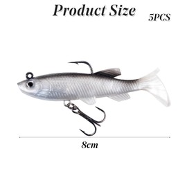 5 Pcs Sea Fishing Tackle - Bionic Fish Hooks & Lures for Bass, Pike & More - Freshwater & Saltwater Kit