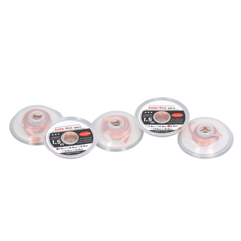5PCS Solder Wick Red Copper Anti Oxidation Corrosion Resistance Desoldering