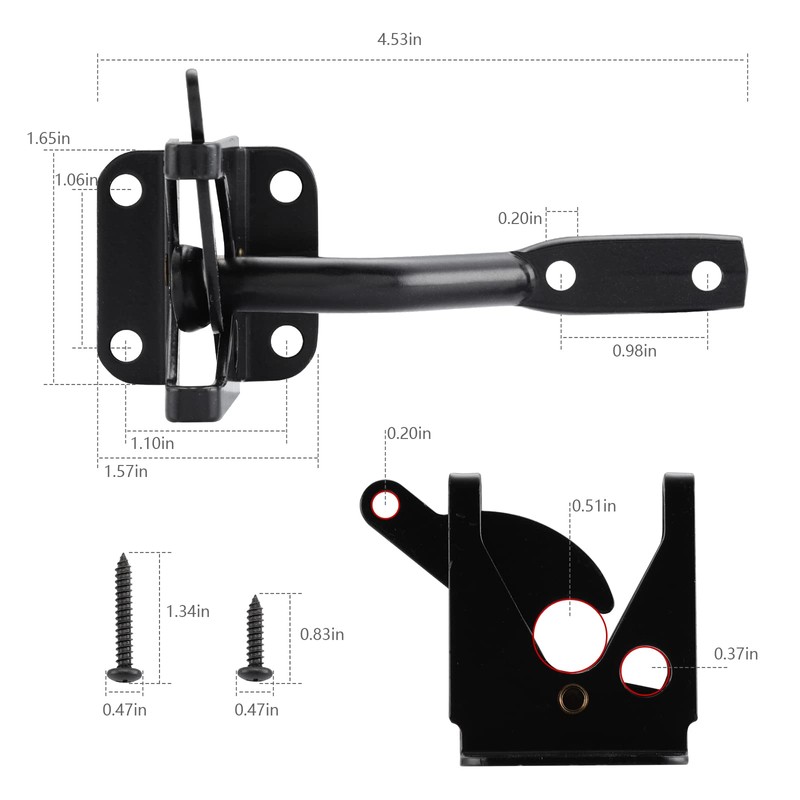 HOME MASTER HARDWARE Gate Latch for Wooden Fence Gates, Self-Locking
