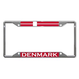 Fastasticdeals Denmark Flag Country License Plate Frame Tag Holder Cover