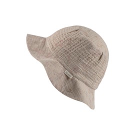 Sterntaler Baby Hat Grasses for Girls - Organic Cotton Sun Hat with UV Protection 30 - Peaked Cap with Floral Print, Lined with Textured Cotton Fabric, beige