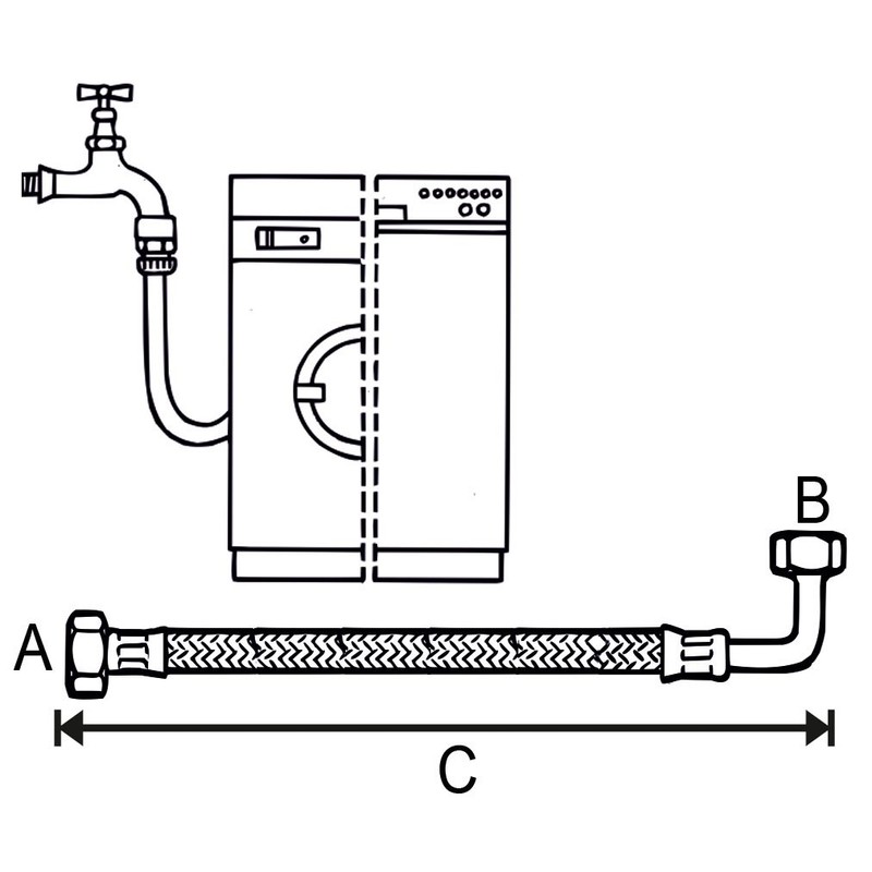 Cornat T357202 Washing Machine Inlet Hose 2.5 m