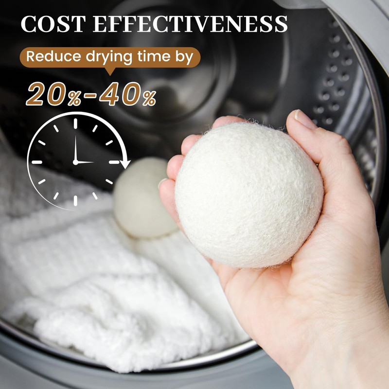 Wool Dryer Balls Handmade 3 Pack XL, Laundry Dryer Lint