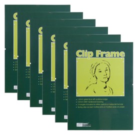 Ambiance Gallery Clip Frame Modern Low Profile Invisible Minimalist Picture Photo Gallery Frame, Includes Glass and Backing - 4x4 [6-Pack]