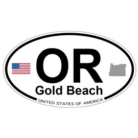 US Decal, Inc. Gold Beach, Oregon Oval Sticker