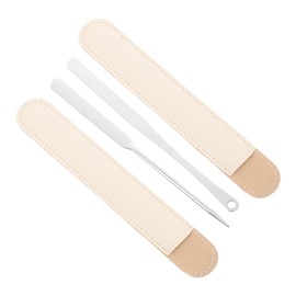OHPHCALL Stainless Steel Makeup Palette Stick 4pcs Set Mixing Tool for Foundation Cosmetics Portable Stirring Rod for Women
