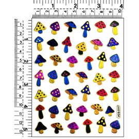 Stickers Glitter Pack 10 Sheets Cute Mushroom Fantasy Sticker Vinyl Decal Label Decor Craft DIY Scrapbook Book Album Diary Supplies Classroom (12)