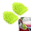 MLY 2-Pack Microfiber Car Wash Mitt, Double-Sided Plush Green Mitt