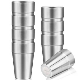 Offiper Double Wall Cup Stainless Steel, 16 oz Insulated Tumbler, 8 Pack Unbreakable Stackable Water Tumblers Insulated Metal Cup Premium Drinking Glasses for Travel Camping Home Outdoor