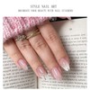 JMEOWIO Gel Nail Stickers French Tip Semi Cured Gel Nail