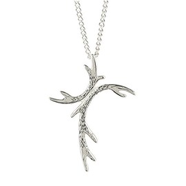 Men's Silver Plated Antler Cross Necklace - Truth Hunter