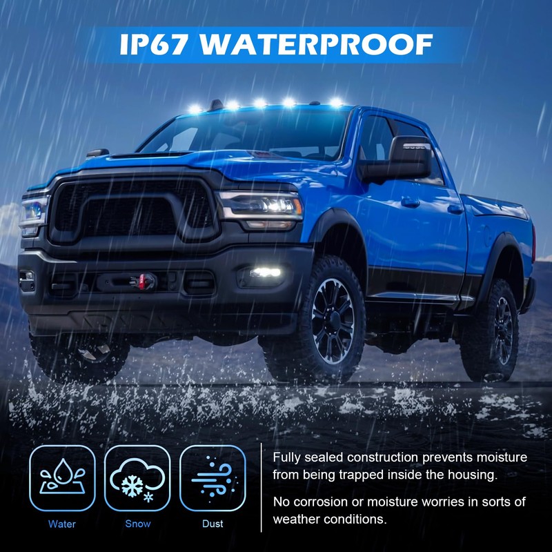 SHINEFIT LED White Cab Roof Clearance Lights Replacement for 2019