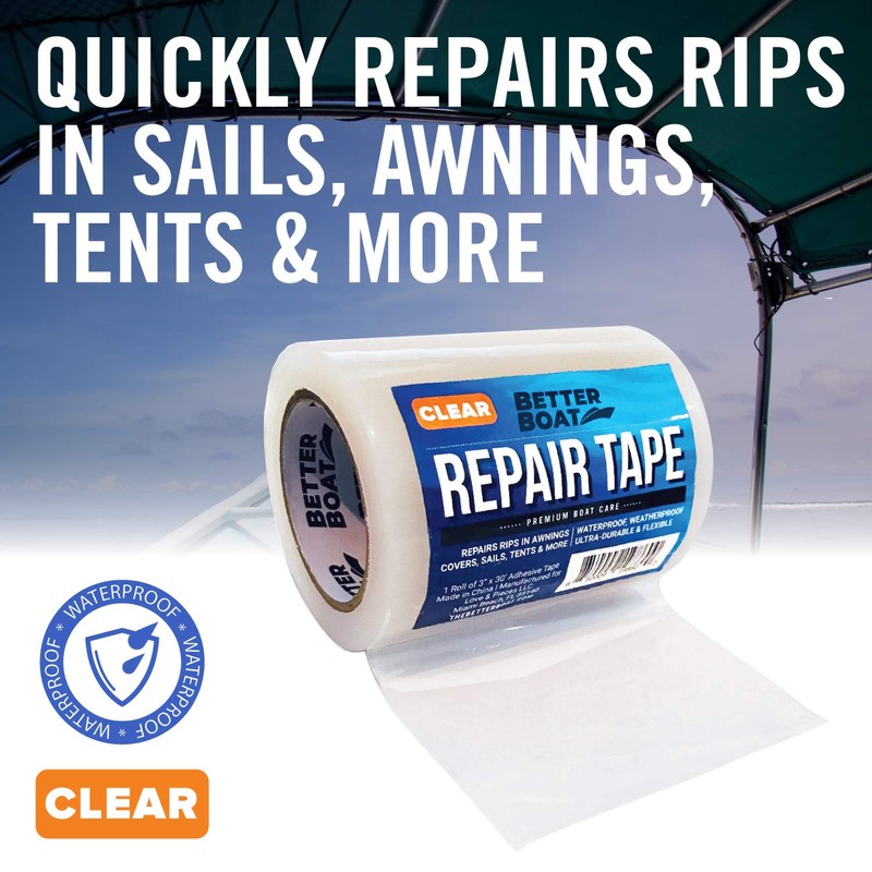 Repair Tape for Fabric and Vinyl 30ft x 3in, Clear