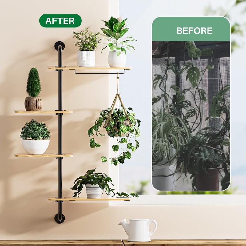 YUOROS Window Shelf for Plants, 4-Tier Rotating Window Sill Plant