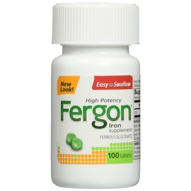 Fergon High Potency Iron Supplement Tablets, 100 Count