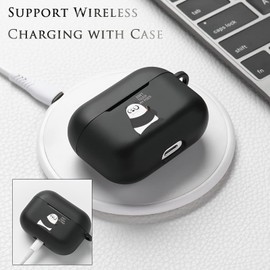 AKABEILA Case for AirPods Pro 2019 Soft TPU Protective Case Shockproof AirPods Pro 1st Generation 2019 Case with Pattern Carabiner Stylish Protective Case